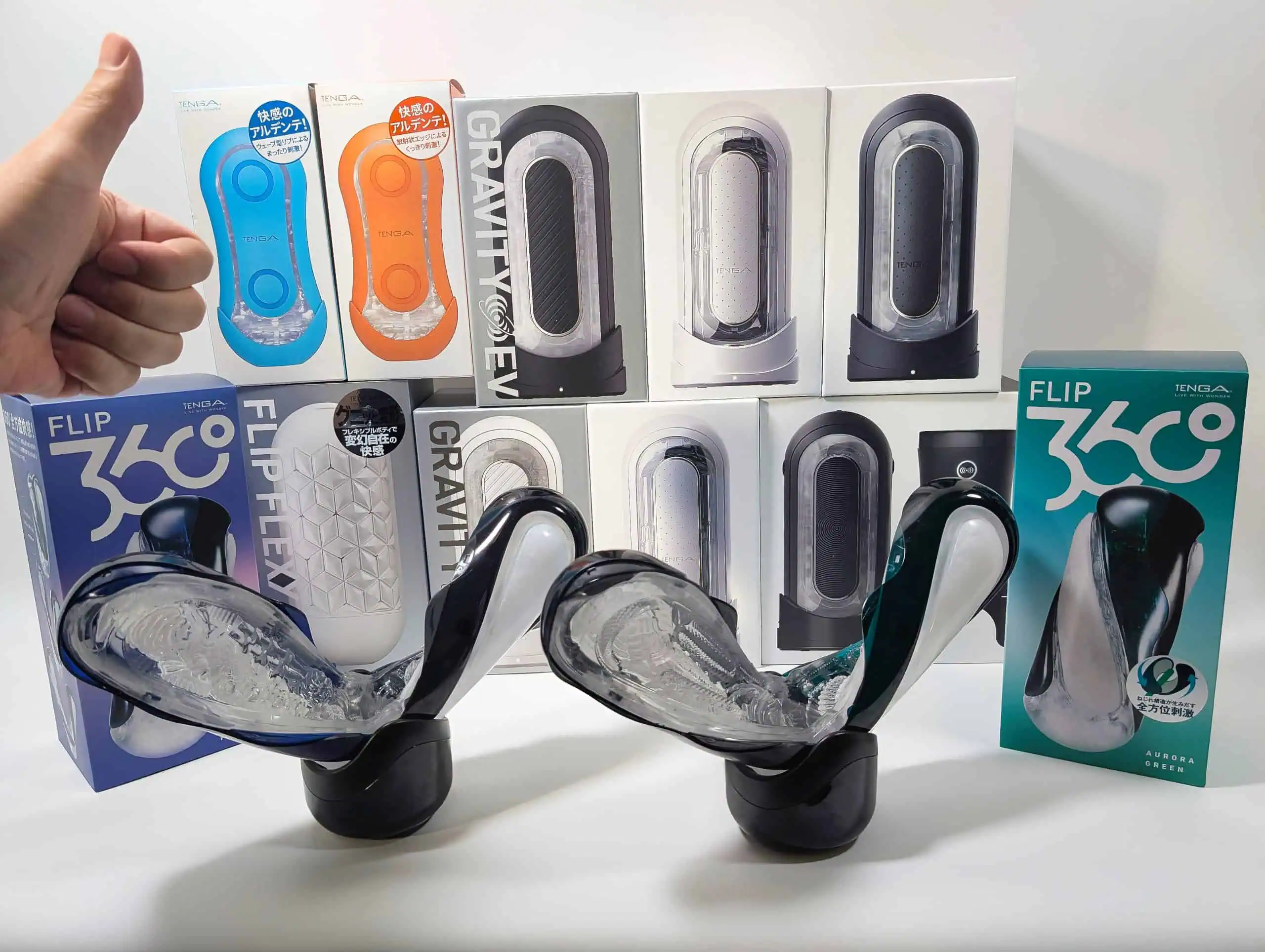 TENGA FLIP 360 (サンロクマル) MIDNIGHT PURPLE vs AURORA GREEN